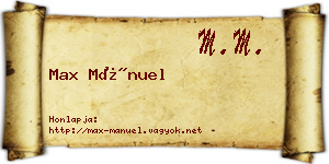 Max Mánuel névjegykártya